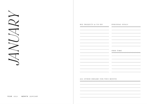 Sustainably produced 2024 diary with hard backed cover, and an elegant Nordic minimal designed layout. With ample space for thoughts, notes and other musings, this is a lovely journal for a thoughtful gift, from Cozy Publishing.