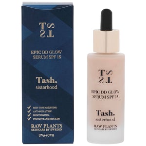 This navy blue box contains Glow serum to add natural colour + SPF protection to the face giving skincare, make up and sunscreen in one product. Raw plants power from Tash sisterhood.