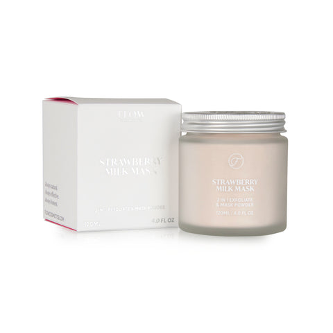 strawberry milk face mask from Flow Cosmetics is a powder to blend with water, oil or honey for a natural organic home beauty treatment
