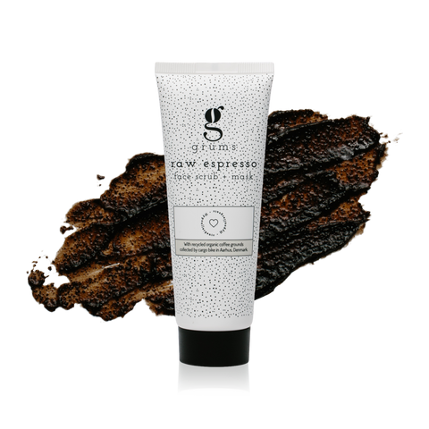 Grums 3 coffee scrubs, mask & hand wash in a gift box for a lovely beauty gift item to improve skin tone, texture and circulation.