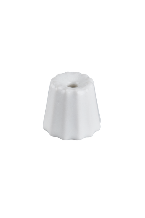 Simple and elegant, stylish matt white ceramic candle holders for thin beeswax taper candles form Ovo Things
