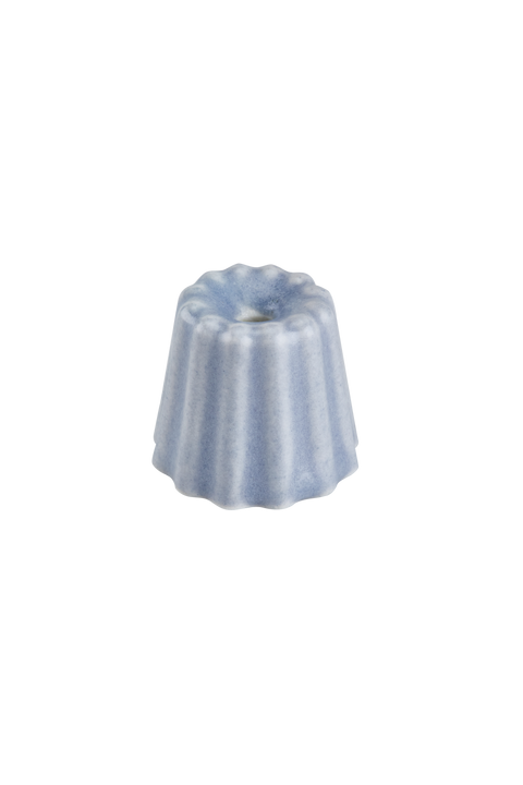 Simple and elegant, stylish blue ceramic candle holders for thin beeswax taper candles form Ovo Things