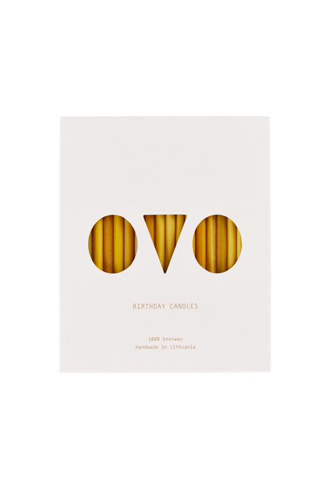 Great gift idea! Simple and elegant, stylish hand poured short thin beeswax taper candles with coloured wicks from Ovo Things