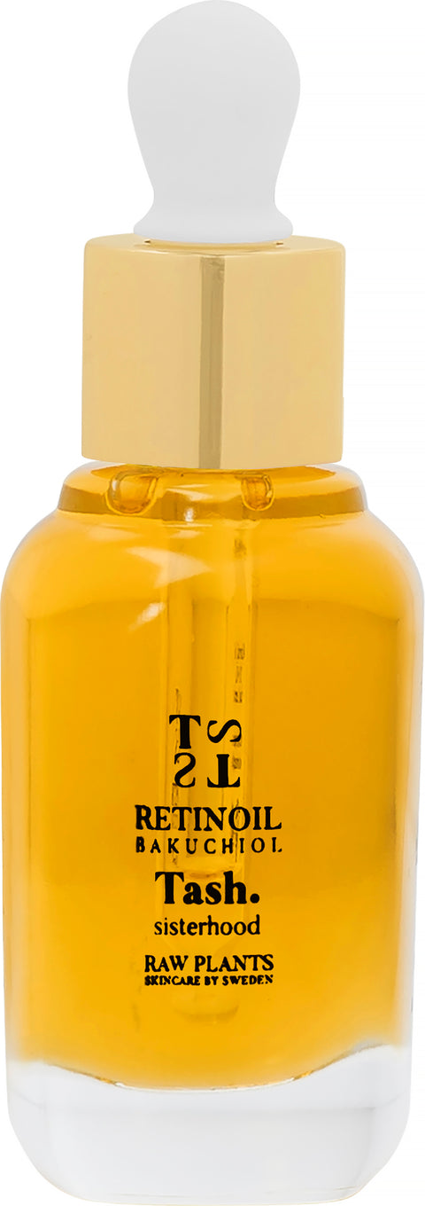 Golden facial oil full of antioxidant rich bakuchiol - nature's retinol. Raw plants power from Tash sisterhood.