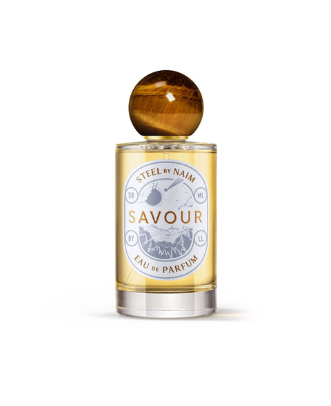 Steel by Naim is a unisex, natural eau de parfum with metallic notes, all natural and vegan from Savour Sweden, with a stylish elegant label and large stopper.