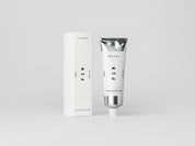 Stylish & refined white box with statement text containing luxury organic hand cream tube with natural Fir perfume from Tangent GC