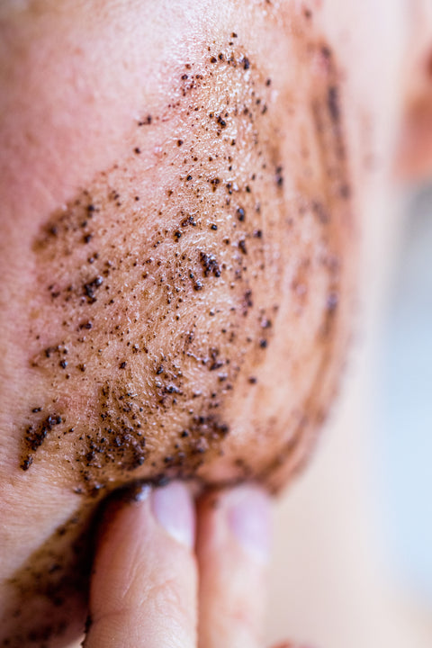 Raw coffee body scrub