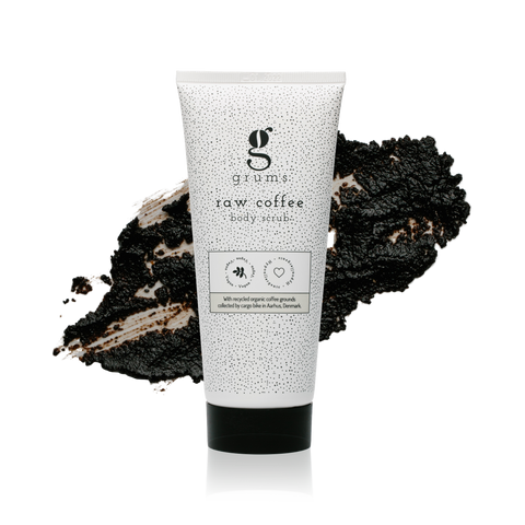 Grums 3 coffee scrubs, mask & hand wash in a gift box for a lovely beauty gift item to improve skin tone, texture and circulation.