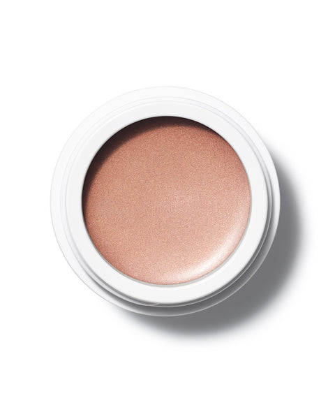 Soft neutral beige gold tones of multi use natural and organic highlighter in minimalist white pots from Swedish make up brand Manasi7