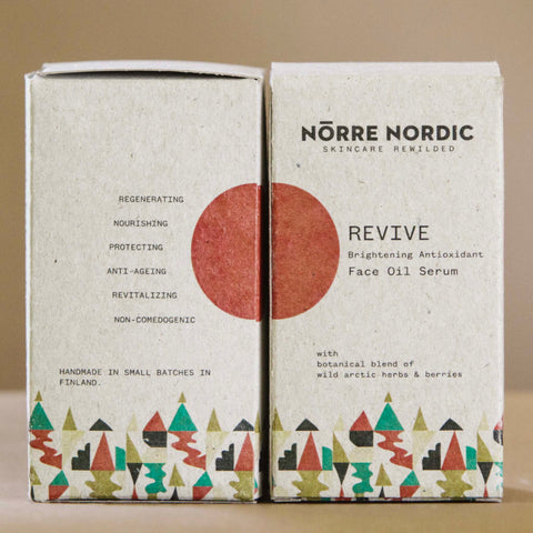 Brightening, nourishing & antioxidant rich facial oil made by hand from wild grown Finnish plants in small batches. Sustainable skincare