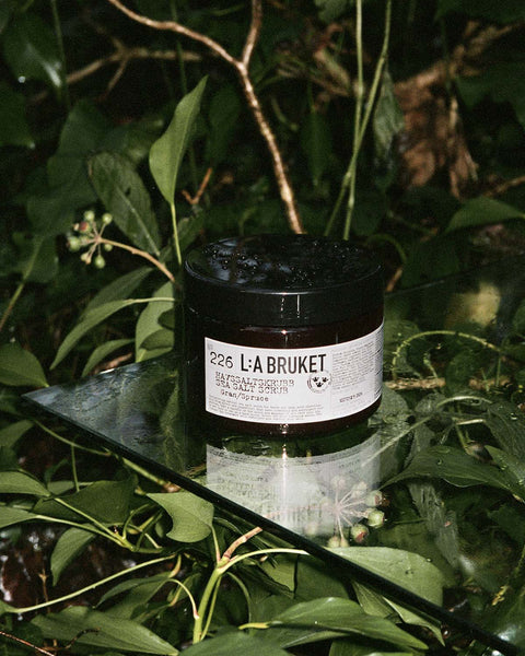 L:A Bruket salt scrub in spruce forest scent