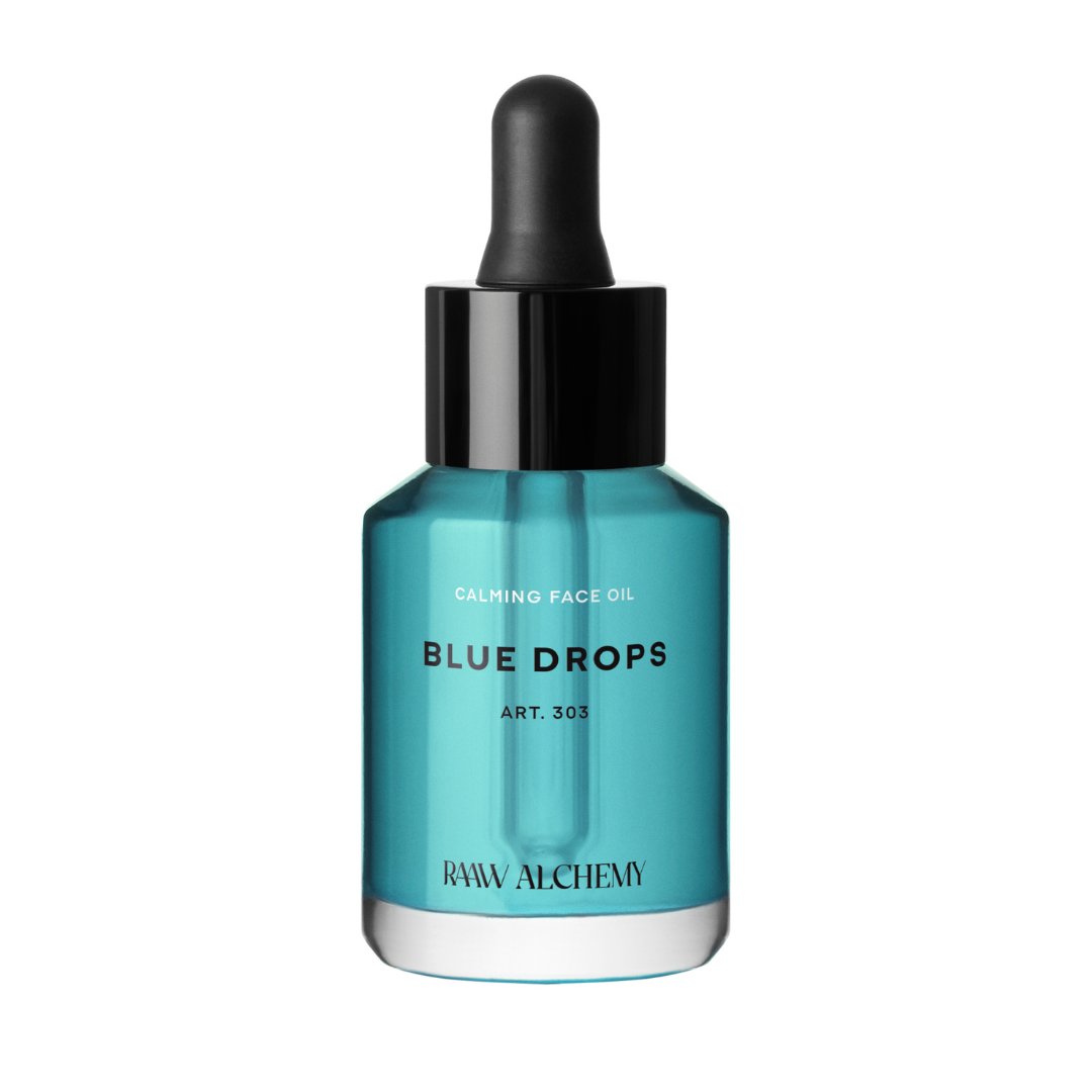 Blue drops, a calming blue facial serum with blue tansy from Raaw Alchemy