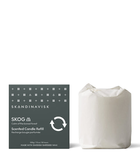 Sustainable and budget price option to refill your SKOG candle glass, organic & vegan forest scented candle for Nordic home style from Skandinavisk