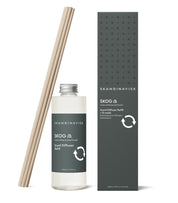 Sustainable & price conscious refill for SKOG scent diffuser of organic vegan room fragrance with 8 sticks in plastic bottle for the best in Nordic home style from Skandinavisk