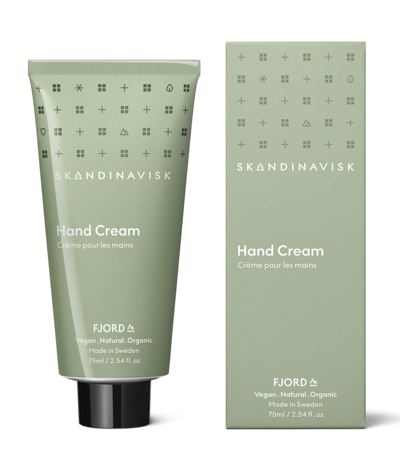 FJORD; scents of orchard fruits and leaves from Skandinavisk, organic, natural & vegan hand cream in tubes of post consumer waste metal for best sustainability values, reflecting the nature and landscape of Scandinavia.