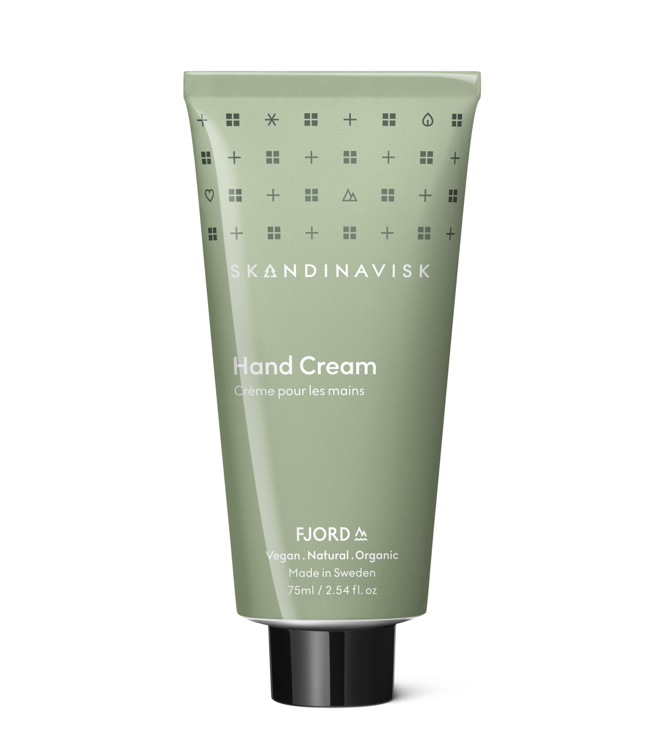 FJORD; scents of orchard fruits and leaves from Skandinavisk, organic, natural & vegan hand cream in tubes of post consumer waste metal for best sustainability values, reflecting the nature and landscape of Scandinavia.