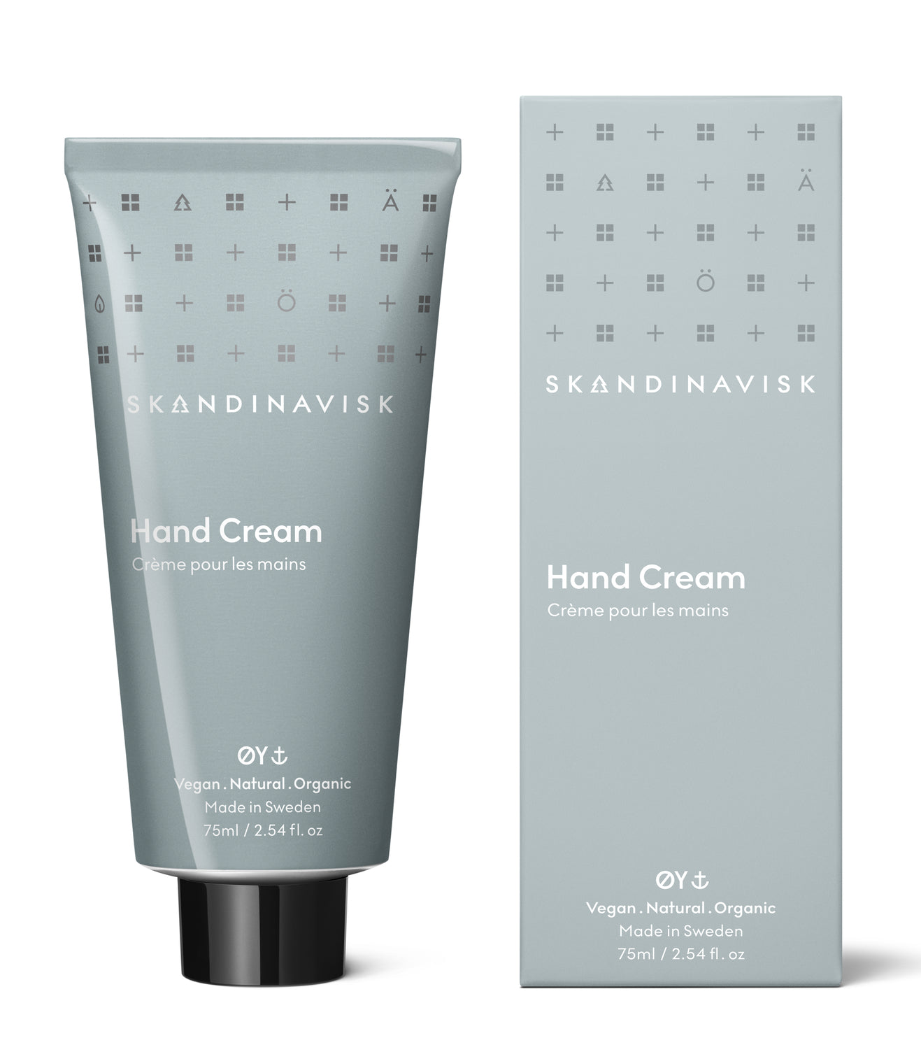 ØY; a gentle scent of water and quiet nature, from Skandinavisk, organic, natural & vegan hand cream in tubes of post consumer waste metal for best sustainability values that reflect the nature and landscape of Scandinavia.
