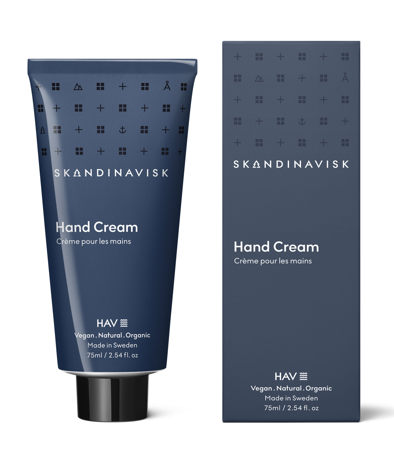 HAV, scents of the sea breeze, from Skandinavisk, organic, natural & vegan hand cream in tubes of post consumer metal waste for best sustainability values, reflecting the nature and landscape of Scandinavia.