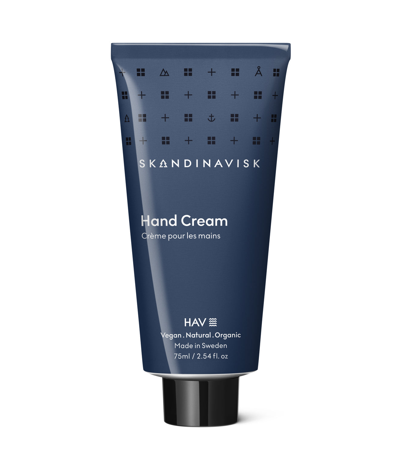 HAV, scents of the sea breeze, from Skandinavisk, organic, natural & vegan hand cream in tubes of post consumer metal waste for best sustainability values, reflecting the nature and landscape of Scandinavia.