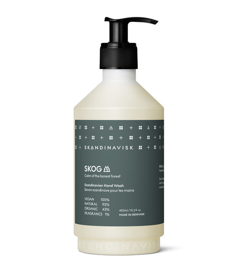 Sustainable, organic & vegan liquid soap and hand wash SKOG, from Skandinavisk 450ml pump bottle