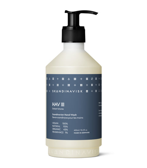 Sustainable, organic & vegan liquid soap and hand wash HAV, from Skandinavisk  450ml pump bottle