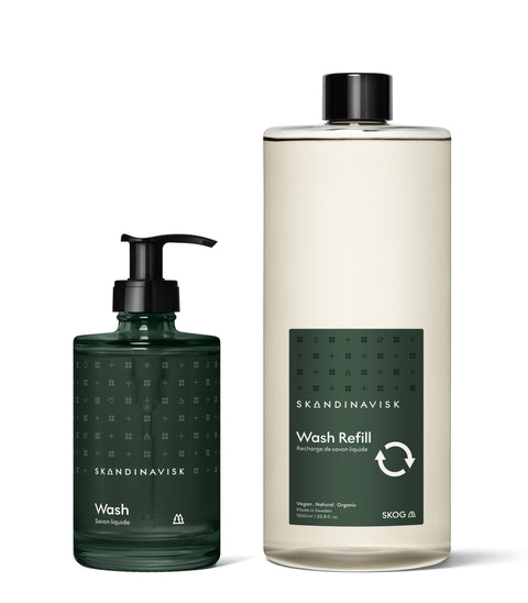 Sustainable, organic & vegan liquid soap and hand wash SKOG, from Skandinavisk in price conscious refill size of 1000ml