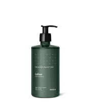 SKOG, scents of the forest, from Skandinavisk, organic, natural & vegan hand & body lotion in pump dispenser of sugarcane plastic for best sustainability values with gentle fragrances that reflect the nature and landscape of Scandinavia.