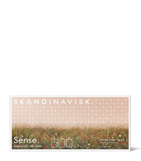 Organic vegan scented candle pretty gift set of 3 natural candles for Nordic home style from Skandinavisk