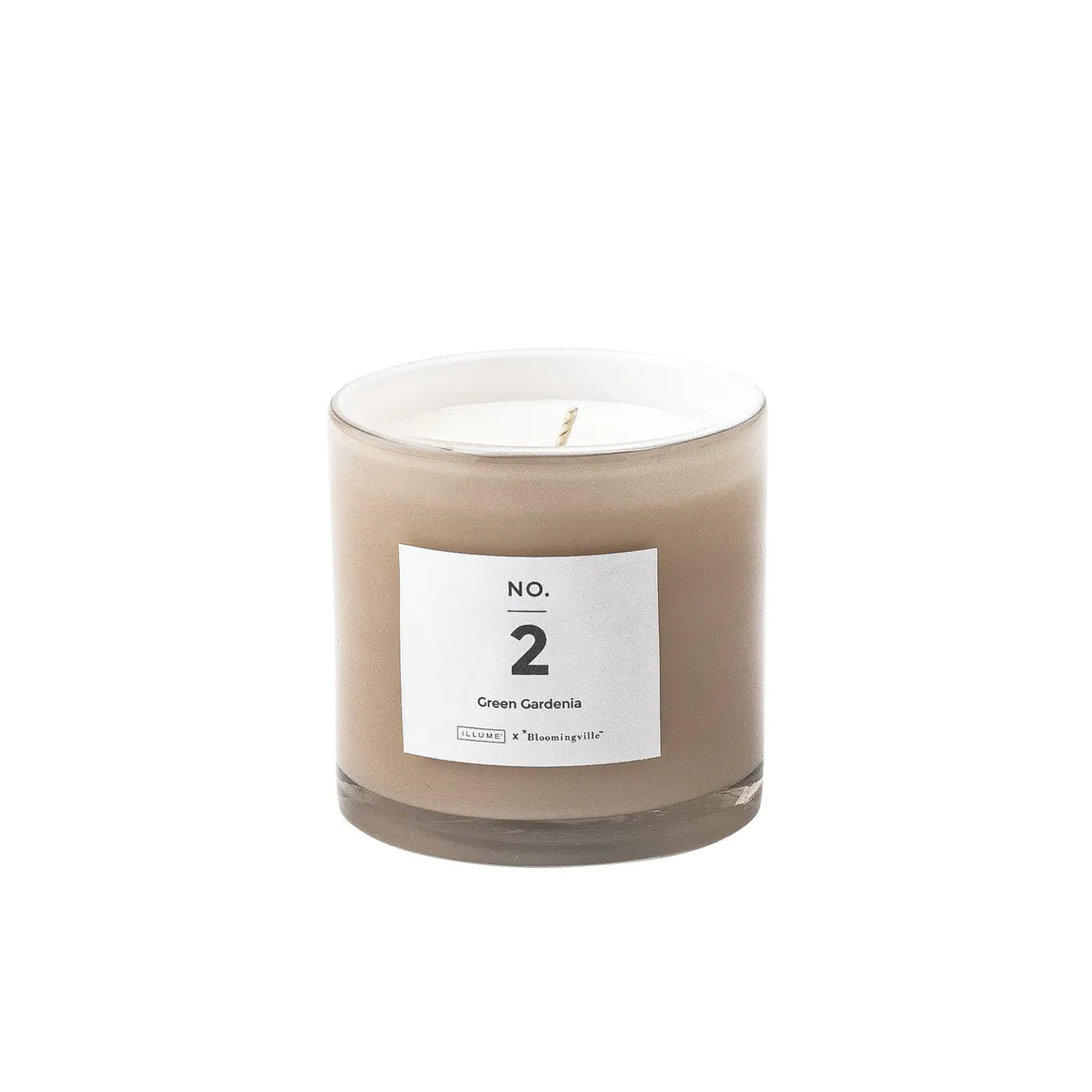 Pretty scented candle in soft toned glass jar for Nordic home style from Bloomingville