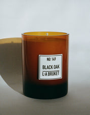 All natural, organic and vegan candle in amber glass with the woody scent Black Oak, from the best of Sweden's coastal home fragrance brand, L:A Bruket