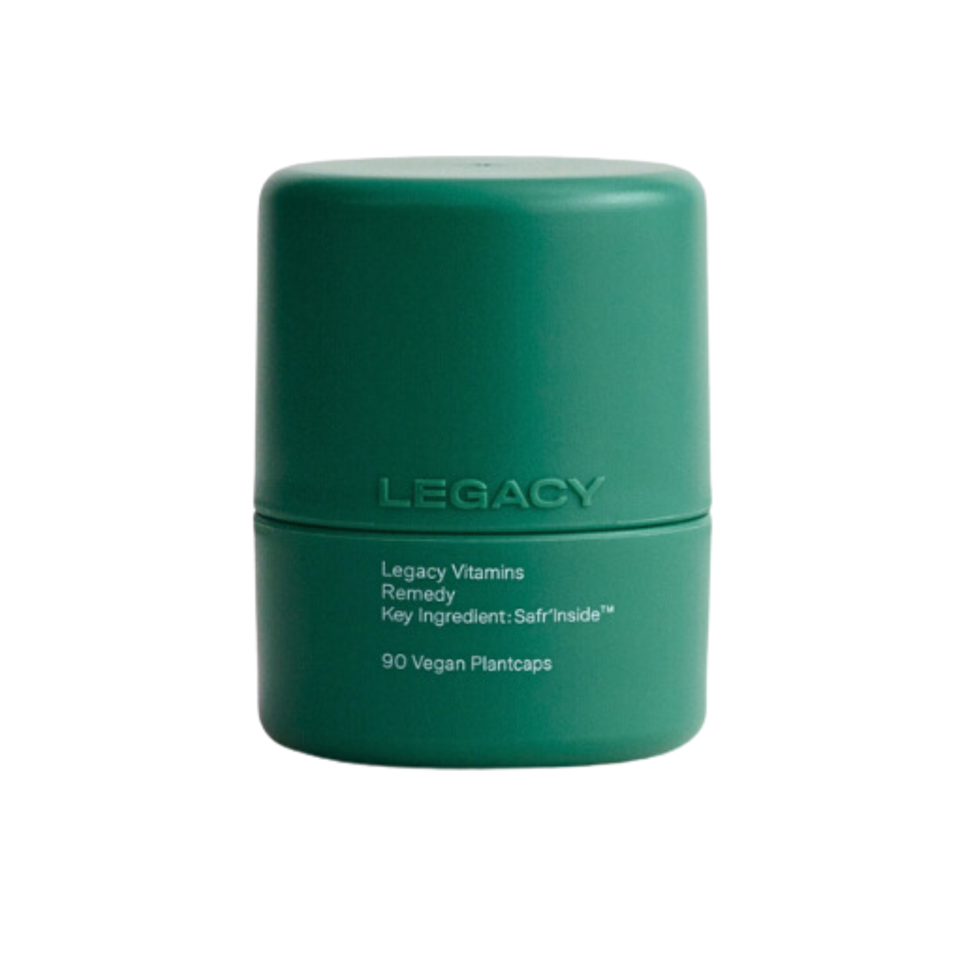 Attractive green tub of Legacy Vitamins Remedy with adaptogens &amp; nootropics for overall general health &amp; wellbeing especially for recovery