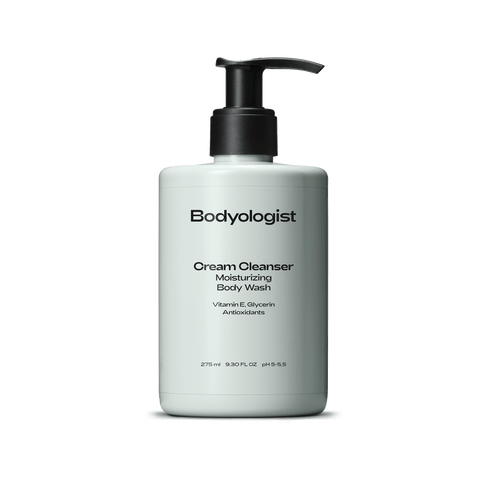 Bodyologist Cream Cleanser in it's pale green bottle with signature B logo, a nourishing & vitamin-enriched body wash for the best skincare for the body