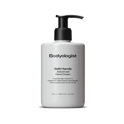 Bodyologist hand cream in a soft grey pump bottle is vitamin rich skincare for the hands,