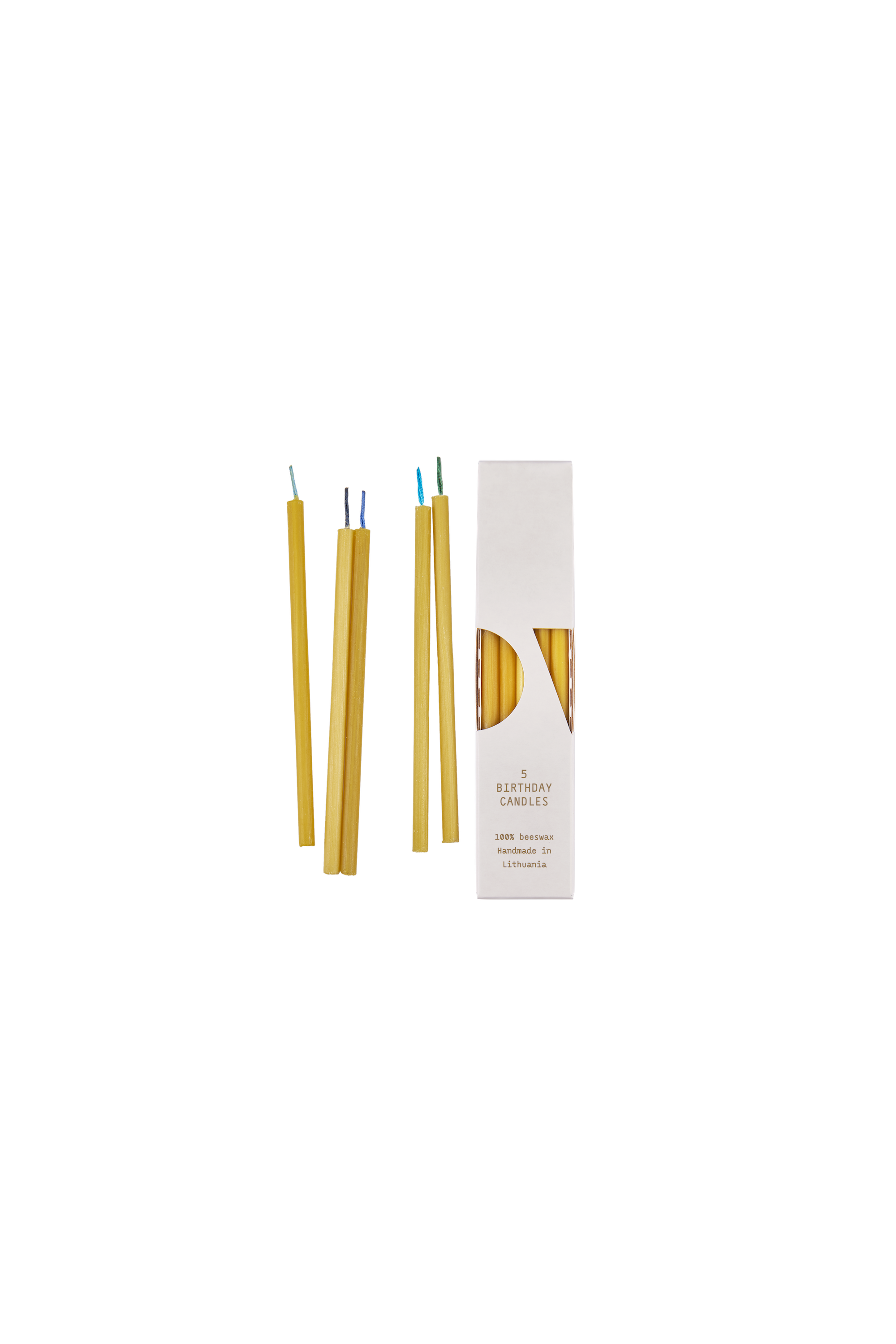 Simple and elegant, stylish hand poured  short thin beeswax taper candles with coloured wicks  from Ovo Things