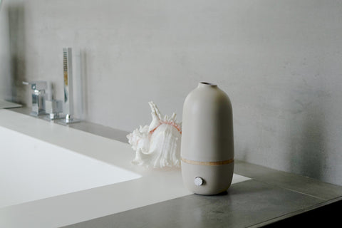 Stylish beige essential oil diffuser, ideal to use in the bathroom at your desk or bedroom. using Venturi method for best effects.