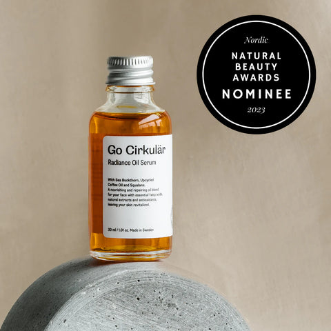 Go Cirkulair facial oil with a antioxidant rich blend of oils including coffee to enrich the skin