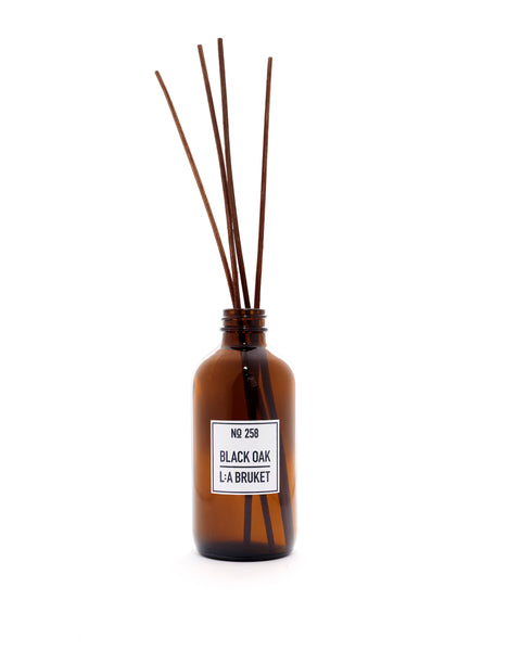 All natural, organic and vegan room diffuser in amber glass with the woody scent of Black Oak from the best of Sweden's coastal home fragrance brand, L:A Bruket