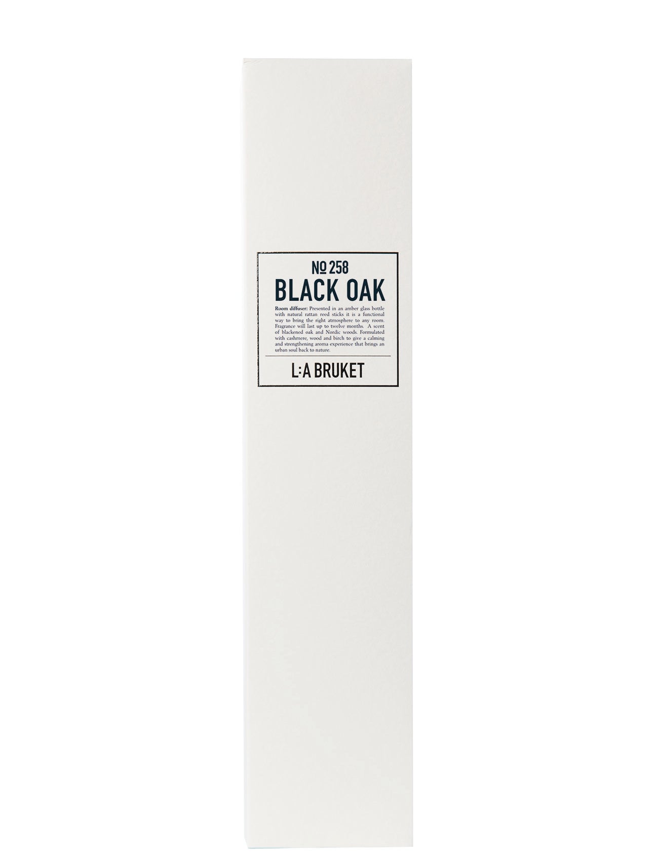 All natural, organic and vegan room diffuser in amber glass with the woody scent of Black Oak from the best of Sweden's coastal home fragrance brand, L:A Bruket