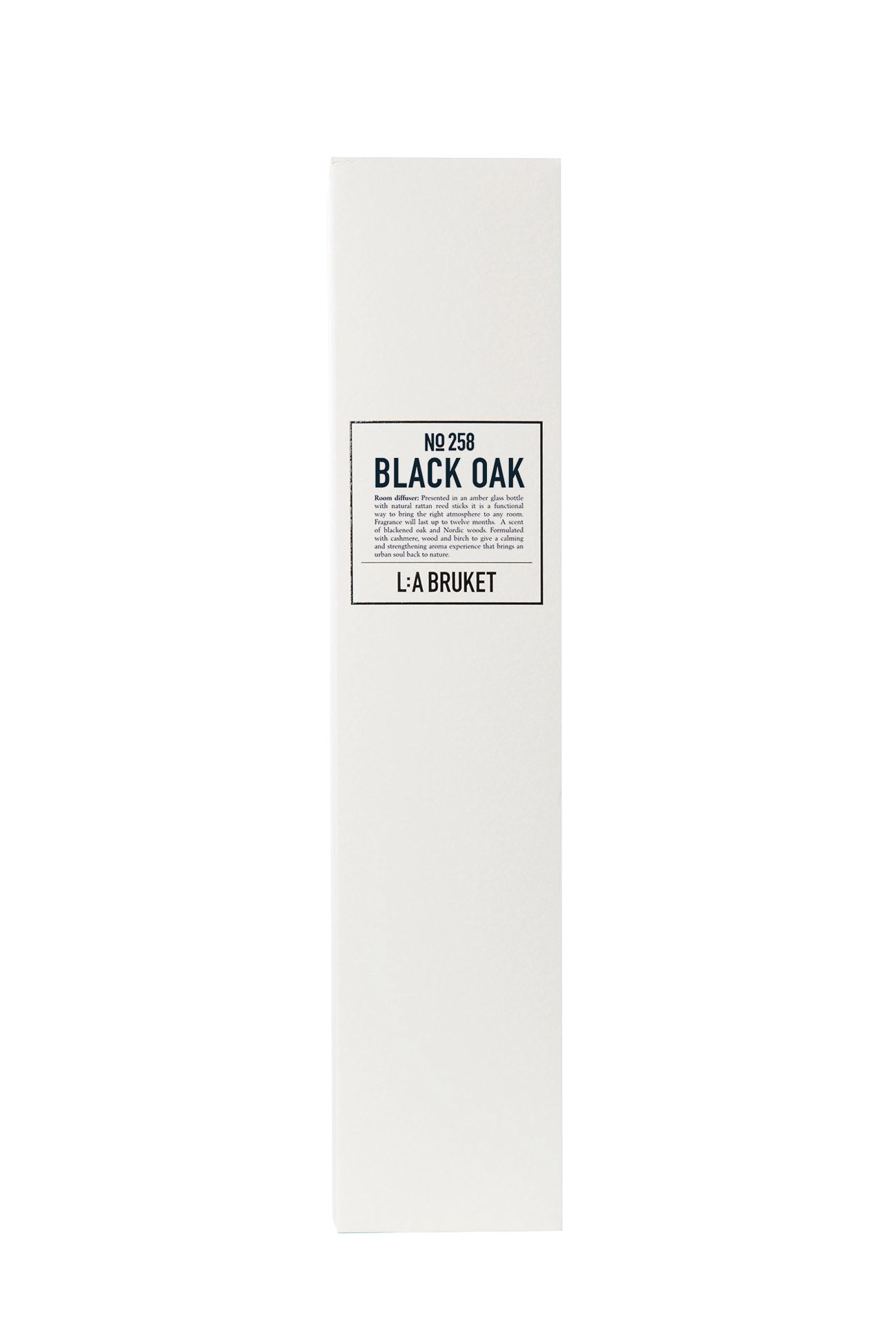 All natural, organic and vegan room diffuser in amber glass with the woody scent of Black Oak from the best of Sweden's coastal home fragrance brand, L:A Bruket