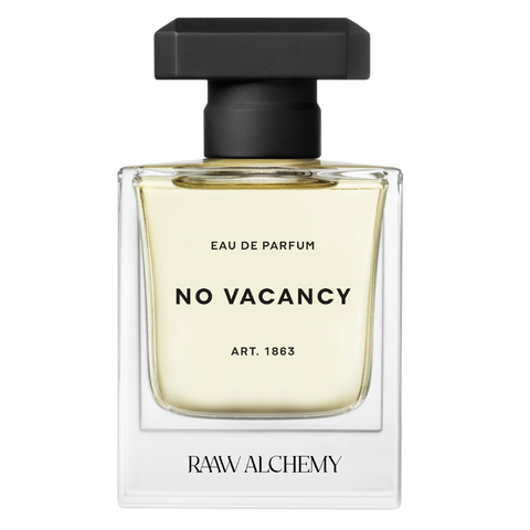 No Vacancy is the new natural and vegan eau de parfum is a citrus and complex unisex perfume, great for summer holidays, from Raaw Alchemy