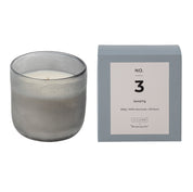 Large Santal Fig scented candle in sea glass jar for Nordic home style from Bloomingville