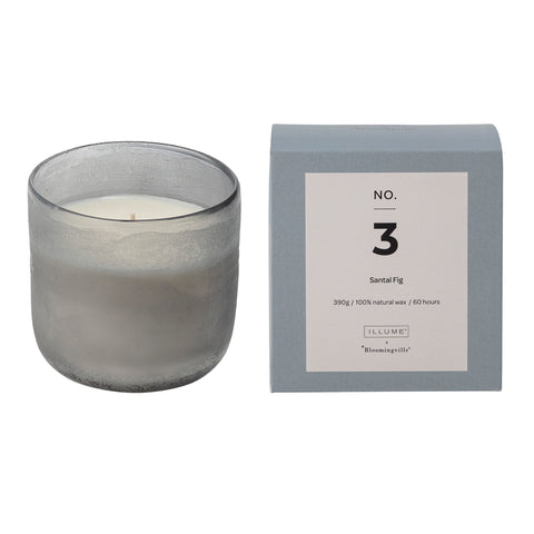 Large Santal Fig scented candle in sea glass jar for Nordic home style from Bloomingville
