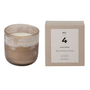 Large Lemon Verbena scented candle in sea glass jar for Nordic home style from Bloomingville