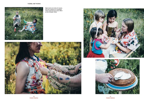 Hardcover book celebrating the lifestyle of eating and living out in nature family, enjoying simple crafts & picnics with beautiful photography of Finnish life in Piknik People by Cozy Publishing.
