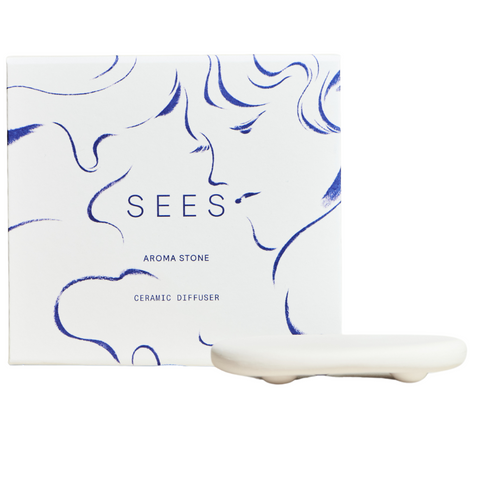 A natural white clay stone that releases the sent from essential oils without electricity or heat. Simply handmade by SEES  in Finland.