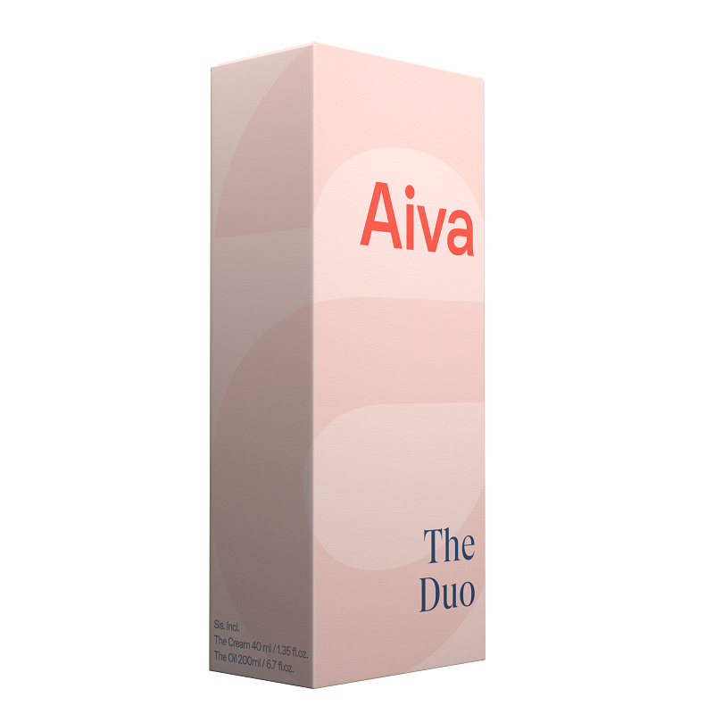 The Duo from Aiva The Cream and The Oil Giftset multi purpose skincare with carefully blended organic Nordic plant extracts