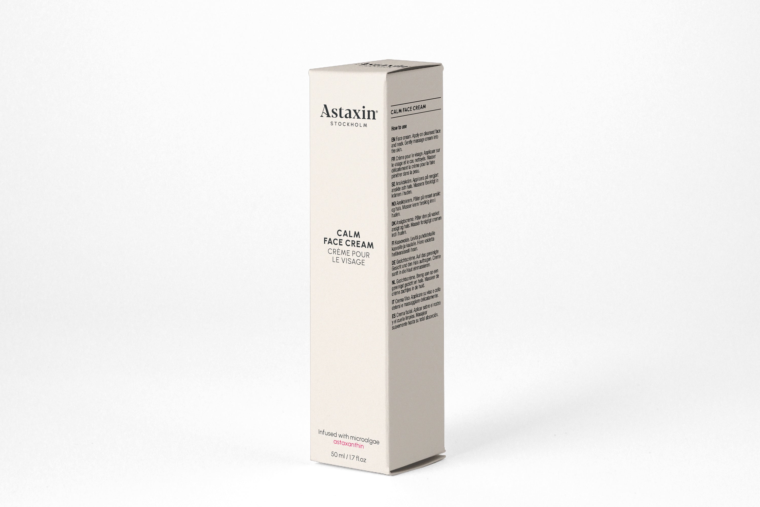 Skin soothing & calming  face cream with microalgae from Sweden's latest skincare revolutionary brand, Astaxin