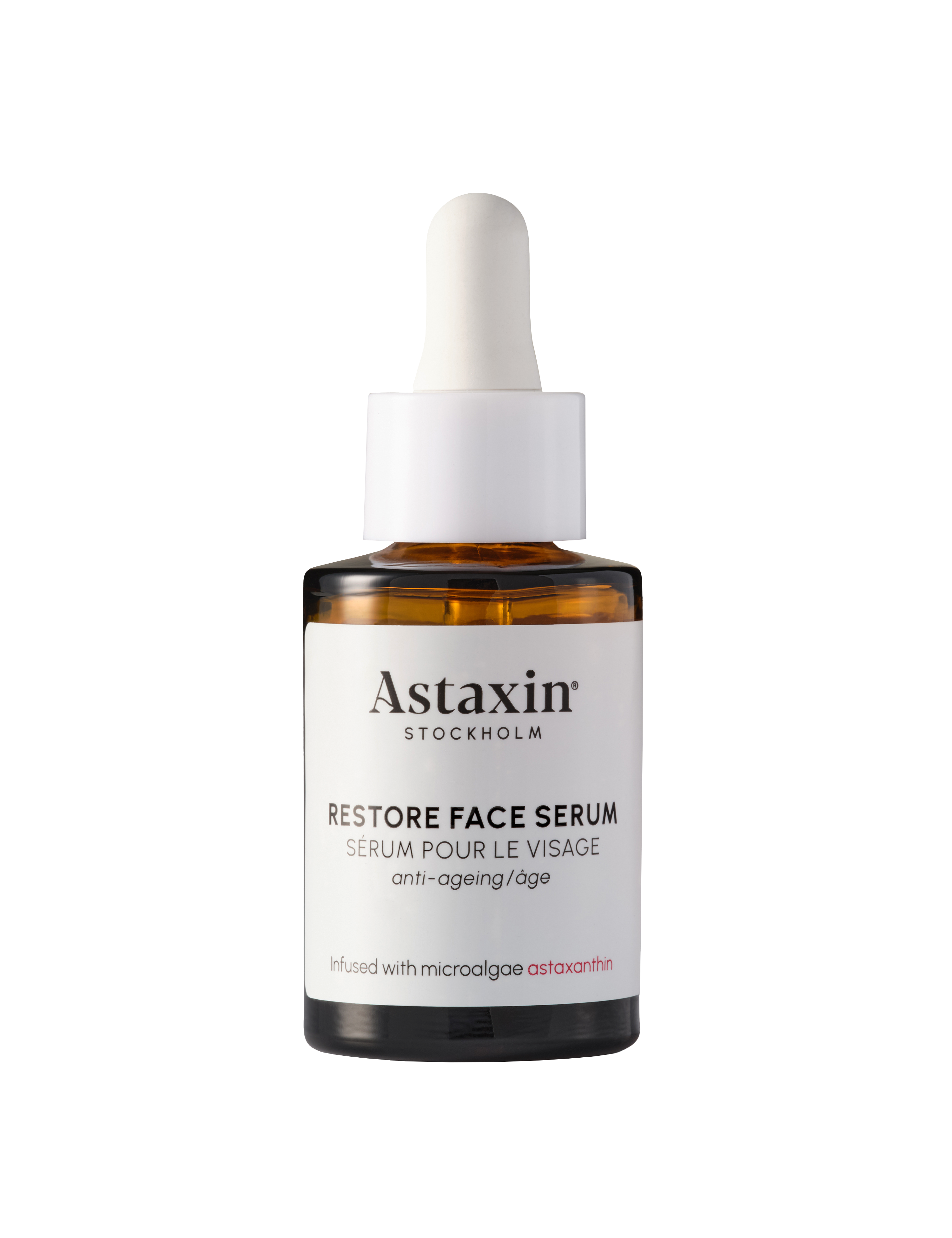 Restoring bakuchiol red face serum with microalgae from Sweden's latest skincare revolutionary brand, Astaxin