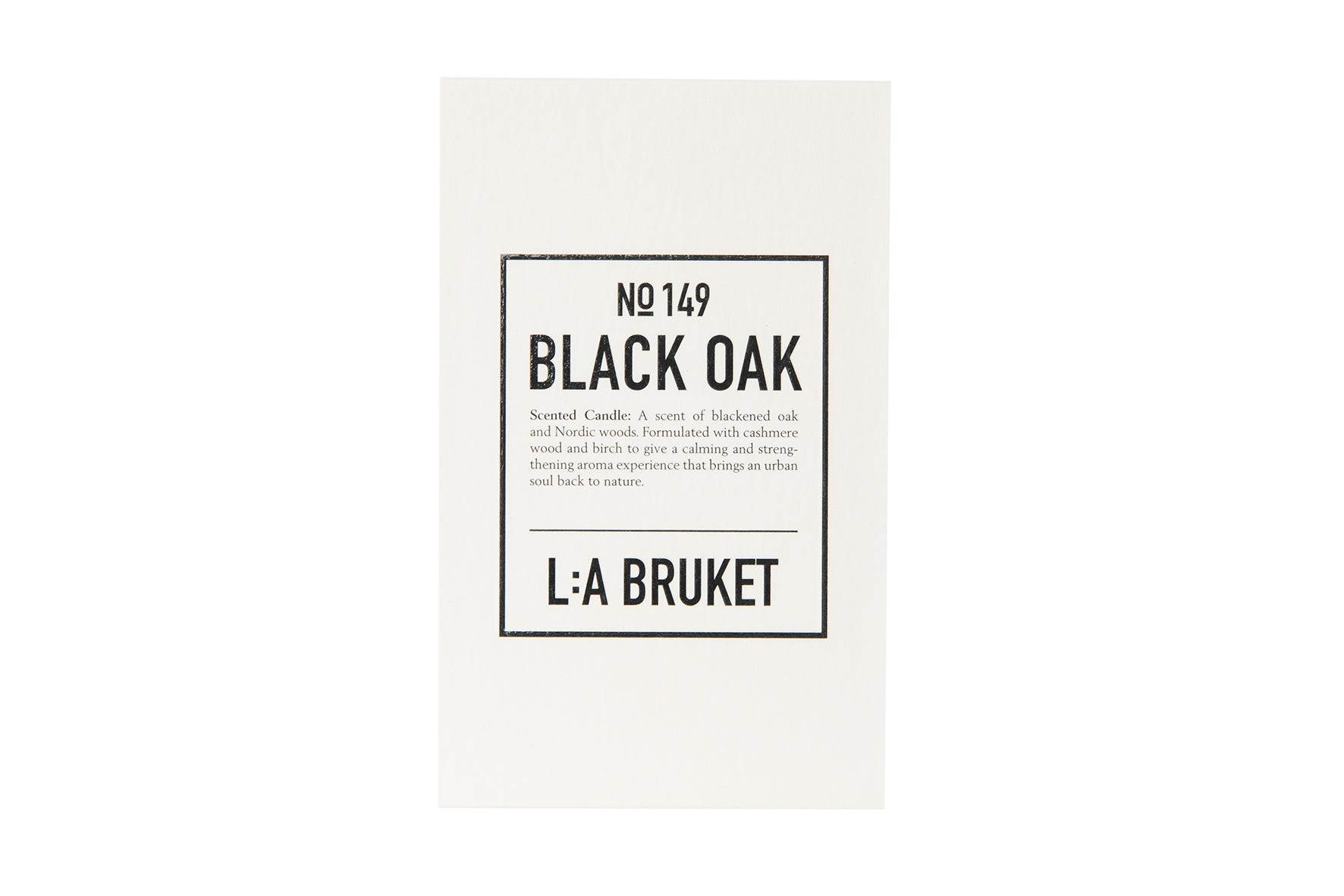 All natural, organic and vegan candle in amber glass with the woody scent Black Oak, from the best of Sweden's coastal home fragrance brand, L:A Bruket