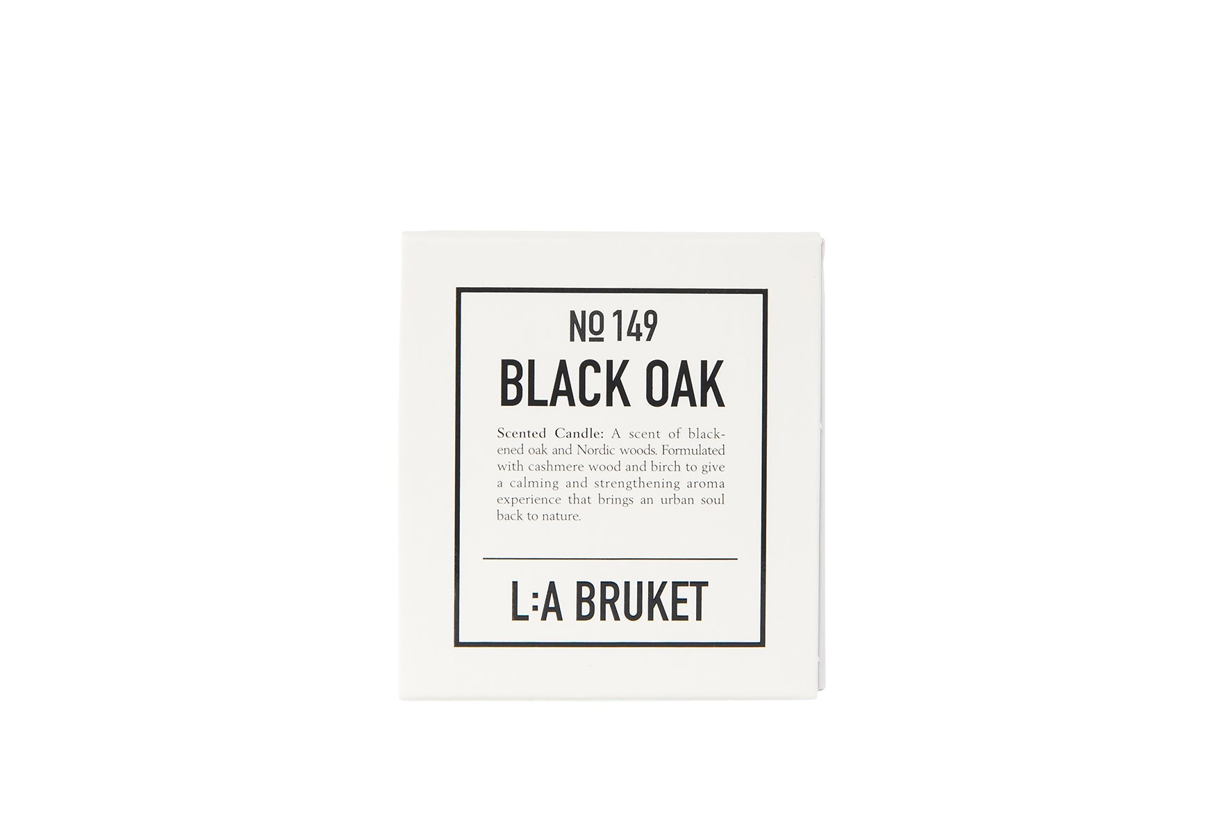 All natural, organic and vegan candle in amber glass with the woody scent Black Oak, from the best of Sweden's coastal home fragrance brand, L:A Bruket